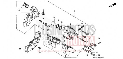 BREMSPLATTE, HINTEN XR600RM de 1991